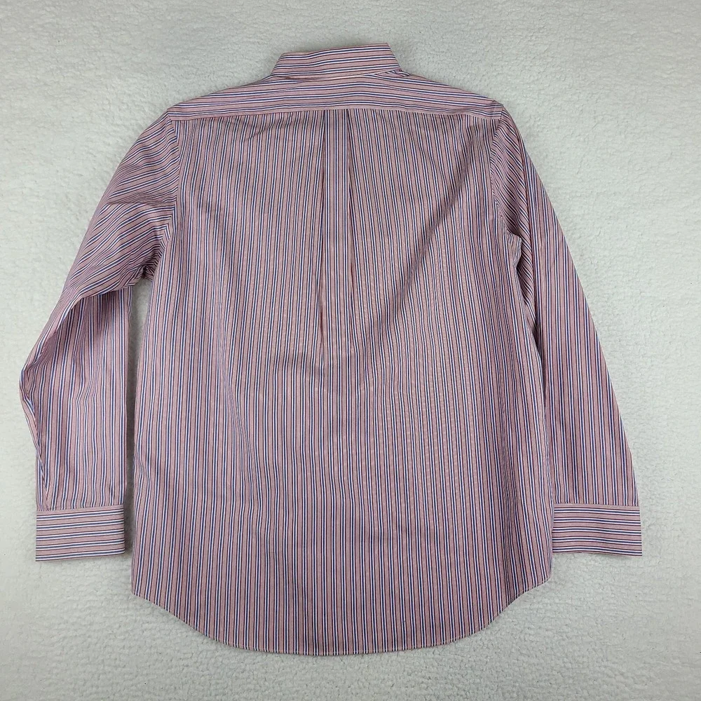 Banana Republic Dress Shirt Mens Large‎ Blue Red Non Iron Classic Fit Button Up